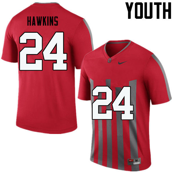 Ohio State Buckeyes Kierre Hawkins Youth #24 Throwback Game Stitched College Football Jersey